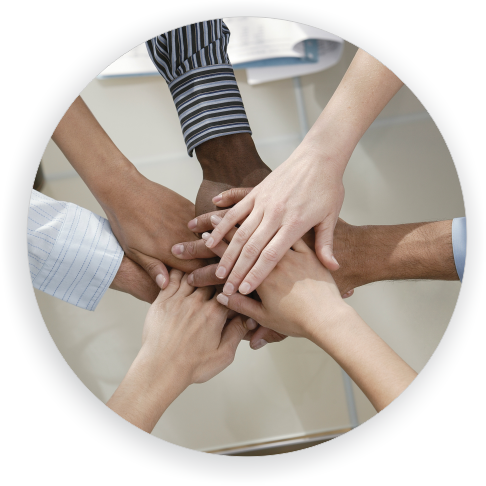 Image of hands working together